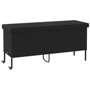 Tuinbox 160x55x75 cm poly rattan zwart met wielen