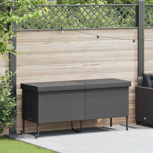 Tuinbox met wielen 160x55x75 cm poly rattan zwart