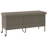 Tuinbox 160x55x75 cm poly rattan grijs met wielen