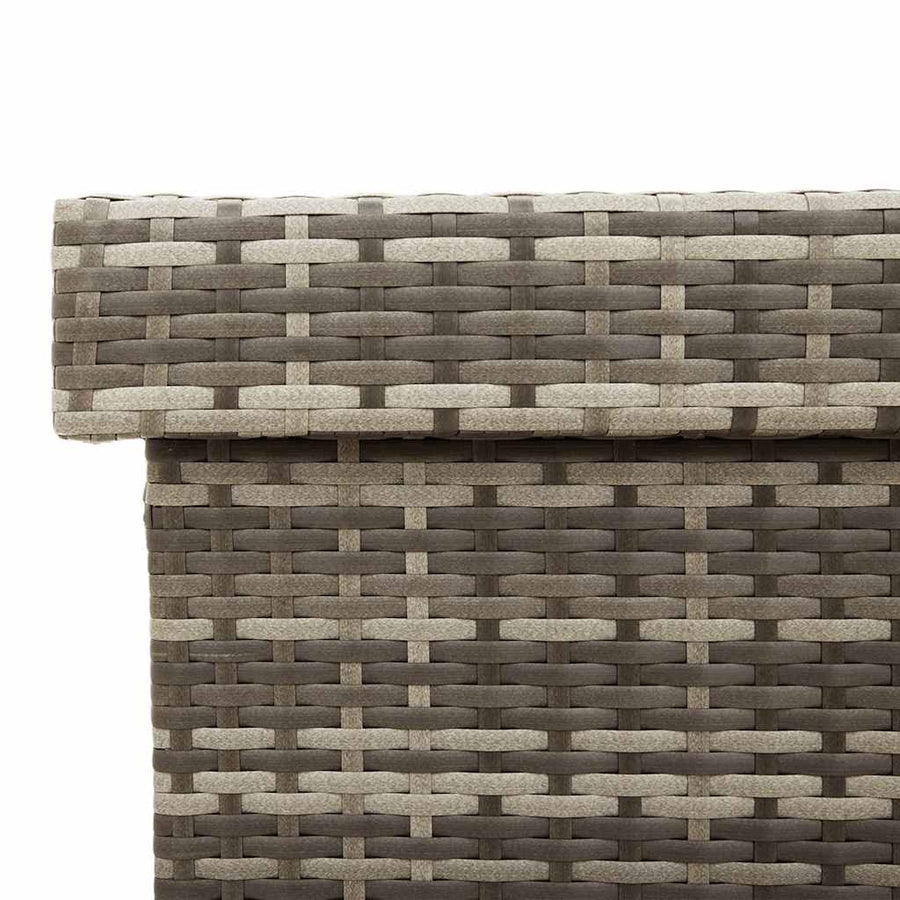 Tuinbox met wielen 160x55x75 cm poly rattan grijs