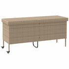 Tuinbox 160x55x75 cm poly rattan beige met wielen