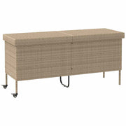Tuinbox 160x55x75 cm poly rattan beige met wielen