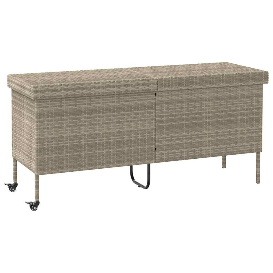 Tuinbox Met Wielen Poly Rattan 160 x 55 x 75 cm Lichtgrijs