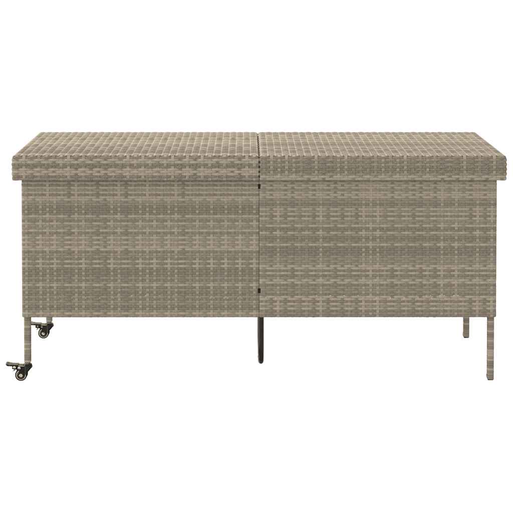 Tuinbox Met Wielen Poly Rattan 160 x 55 x 75 cm Lichtgrijs