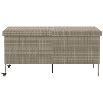 Tuinbox Met Wielen Poly Rattan 160 x 55 x 75 cm Lichtgrijs