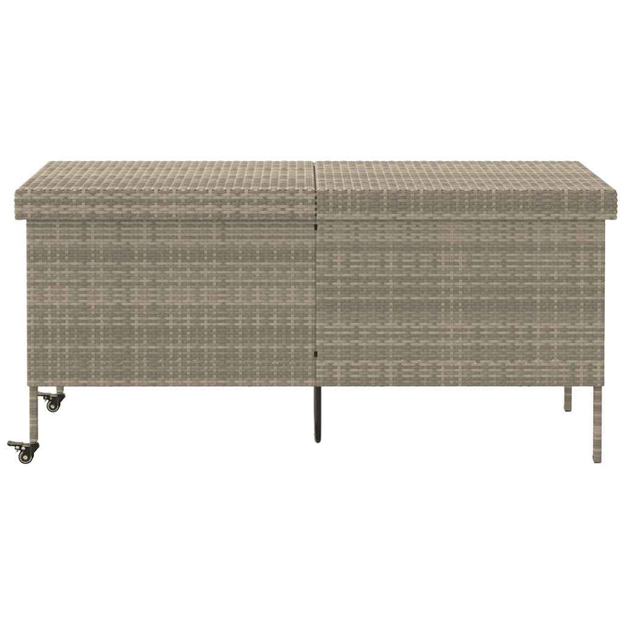 Tuinbox Met Wielen Poly Rattan 160 x 55 x 75 cm Lichtgrijs