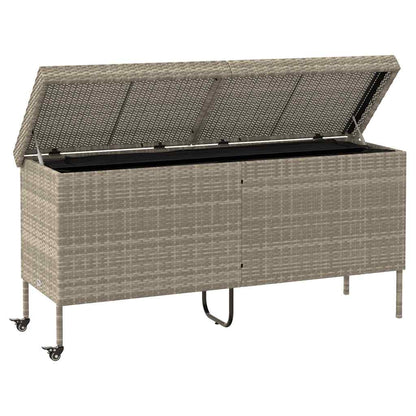 Tuinbox Met Wielen Poly Rattan 160 x 55 x 75 cm Lichtgrijs