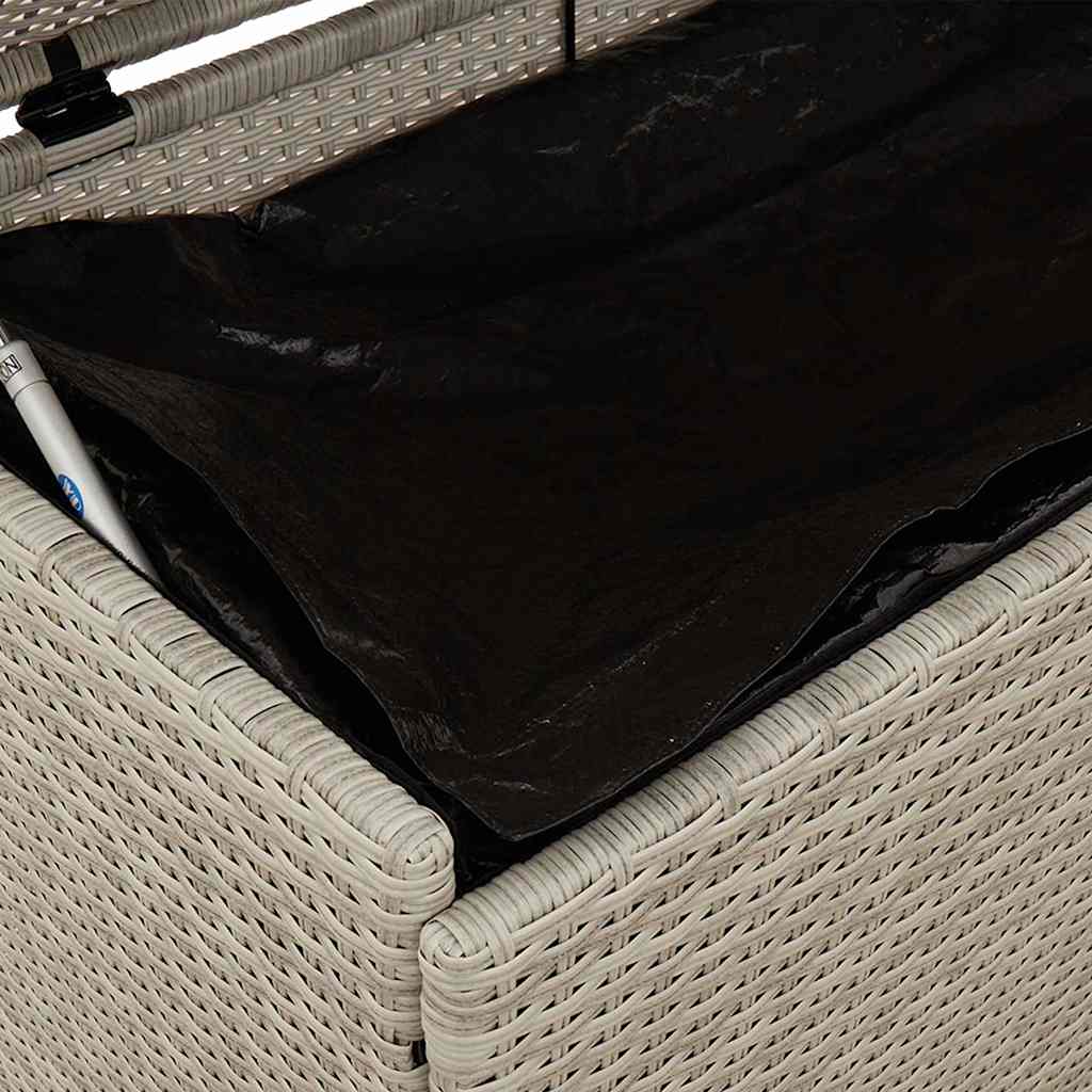 Tuinbox Met Wielen Poly Rattan 160 x 55 x 75 cm Lichtgrijs