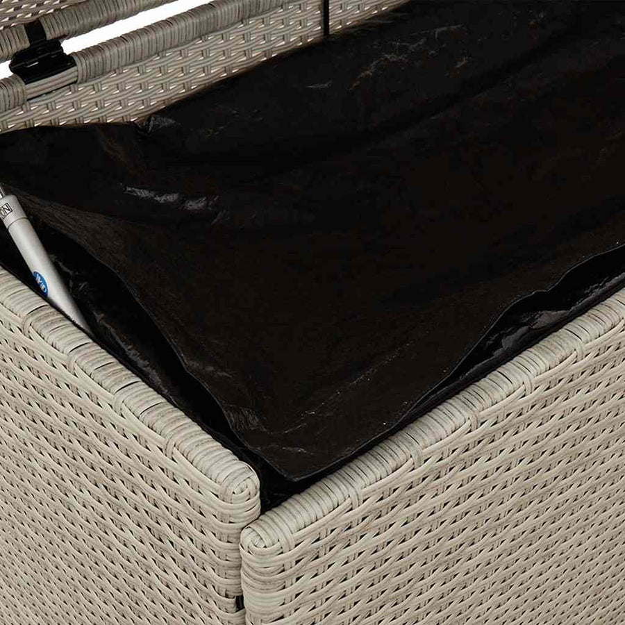 Tuinbox Met Wielen Poly Rattan 160 x 55 x 75 cm Lichtgrijs