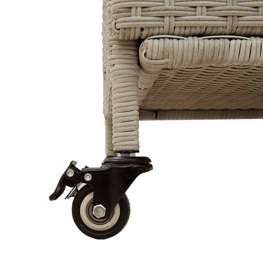 Tuinbox Met Wielen Poly Rattan 160 x 55 x 75 cm Lichtgrijs