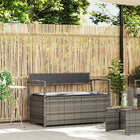Garden Bench with Cushion, Poly Rattan Grey and Dark Grey