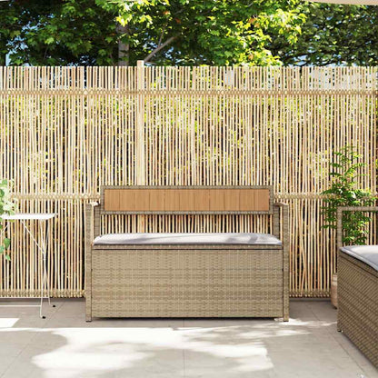 Tuinbank Met Kussen Polyrotan Beige En Lichtgrijs