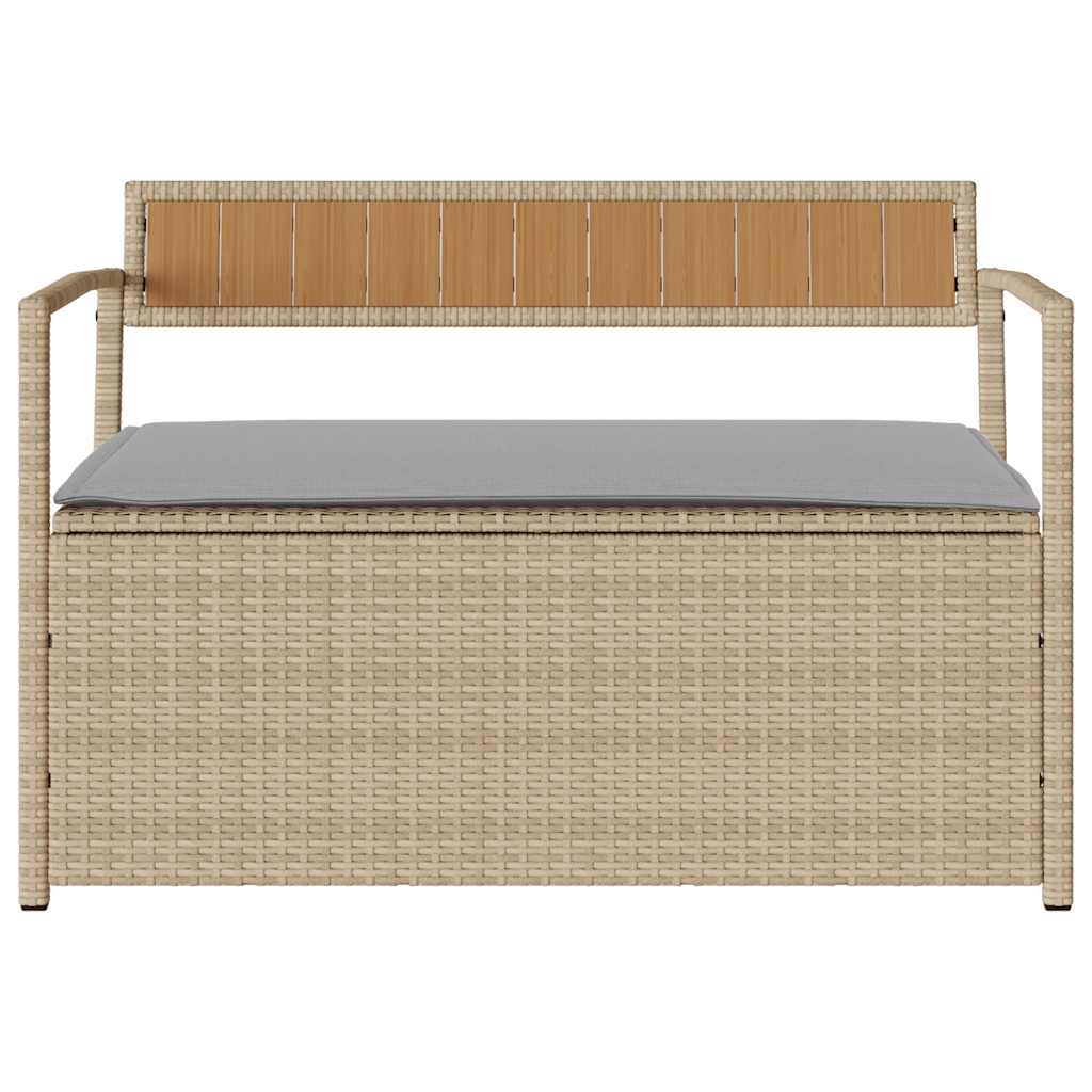 Tuinbank Met Kussen Polyrotan Beige En Lichtgrijs