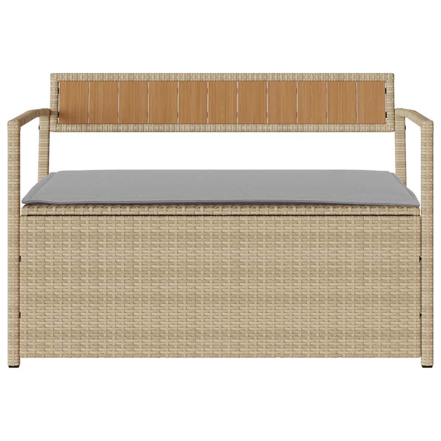 Tuinbank Met Kussen Polyrotan Beige En Lichtgrijs