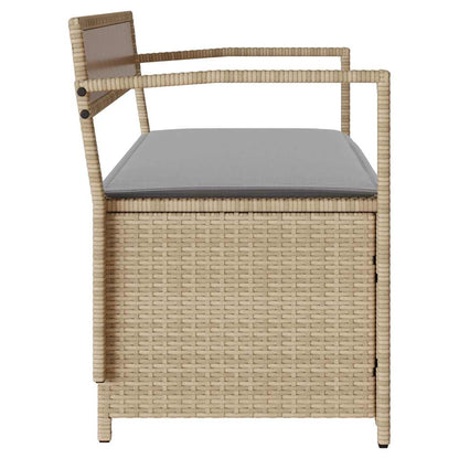 Tuinbank Met Kussen Polyrotan Beige En Lichtgrijs