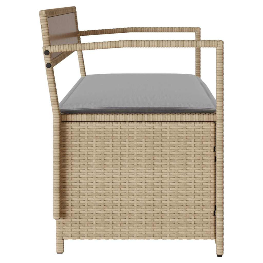 Tuinbank Met Kussen Polyrotan Beige En Lichtgrijs