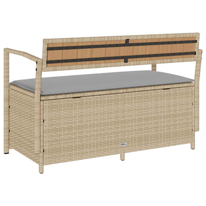 Tuinbank Met Kussen Polyrotan Beige En Lichtgrijs