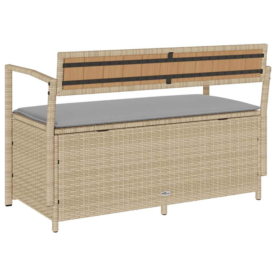 Tuinbank Met Kussen Polyrotan Beige En Lichtgrijs