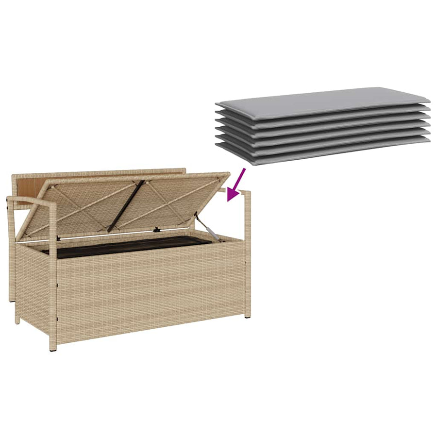 Tuinbank Met Kussen Polyrotan Beige En Lichtgrijs