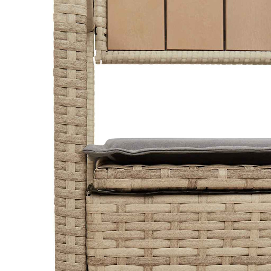 Tuinbank Met Kussen Polyrotan Beige En Lichtgrijs