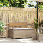 Garden Bench with Cushion Poly Rattan Beige and Light Gray
