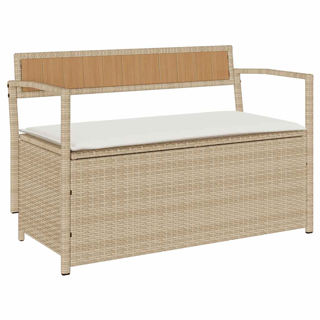 Tuinbank Met Kussen Polyrotan Beige En Crèmewit