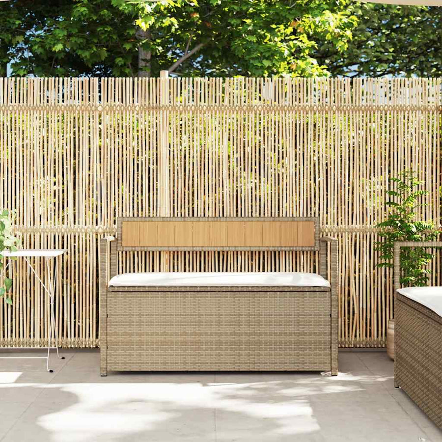 Tuinbank Met Kussen Polyrotan Beige En Crèmewit