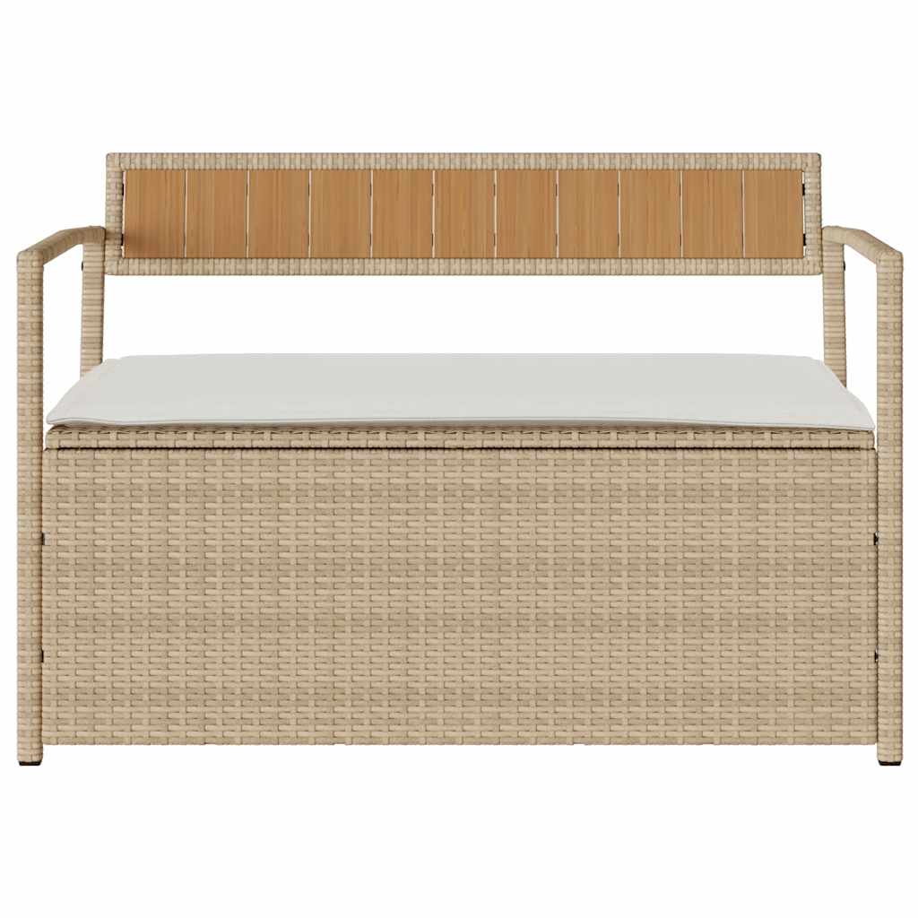 Tuinbank Met Kussen Polyrotan Beige En Crèmewit