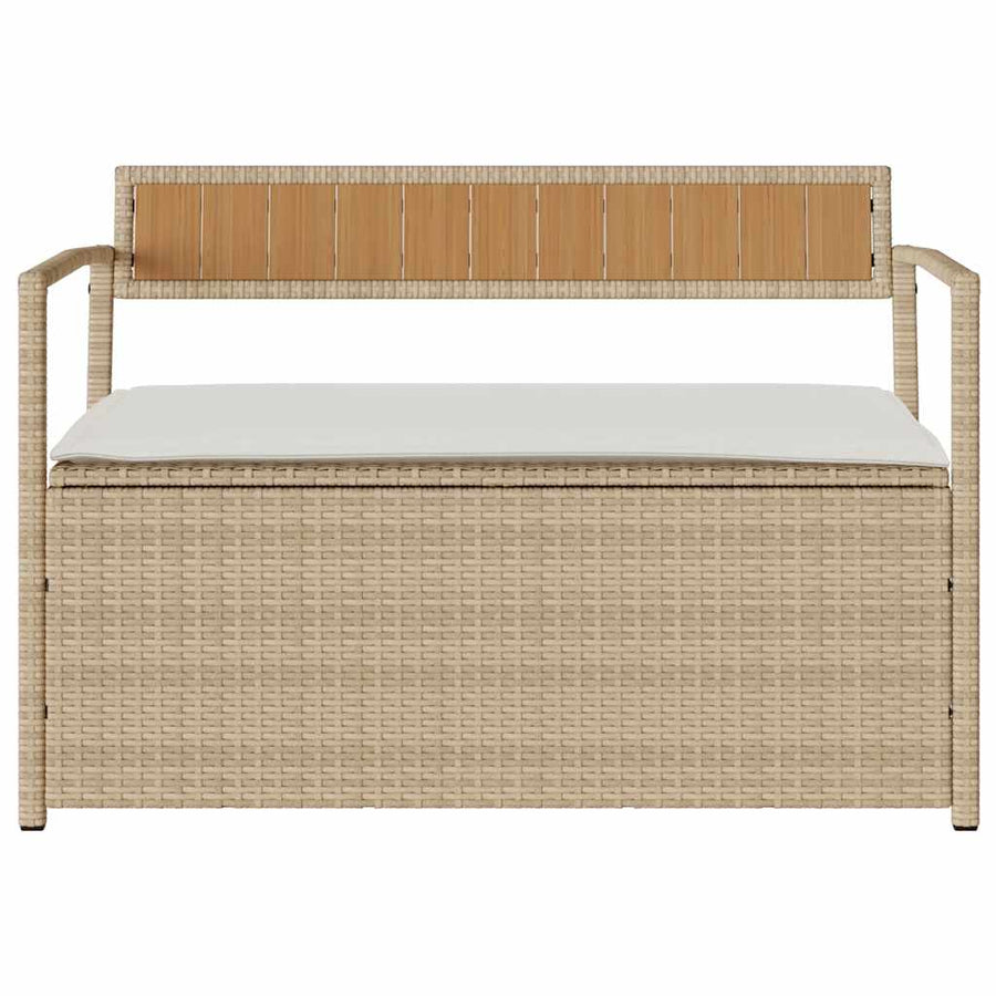 Tuinbank Met Kussen Polyrotan Beige En Crèmewit