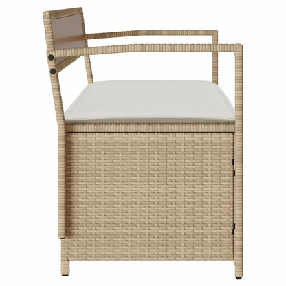Tuinbank Met Kussen Polyrotan Beige En Crèmewit