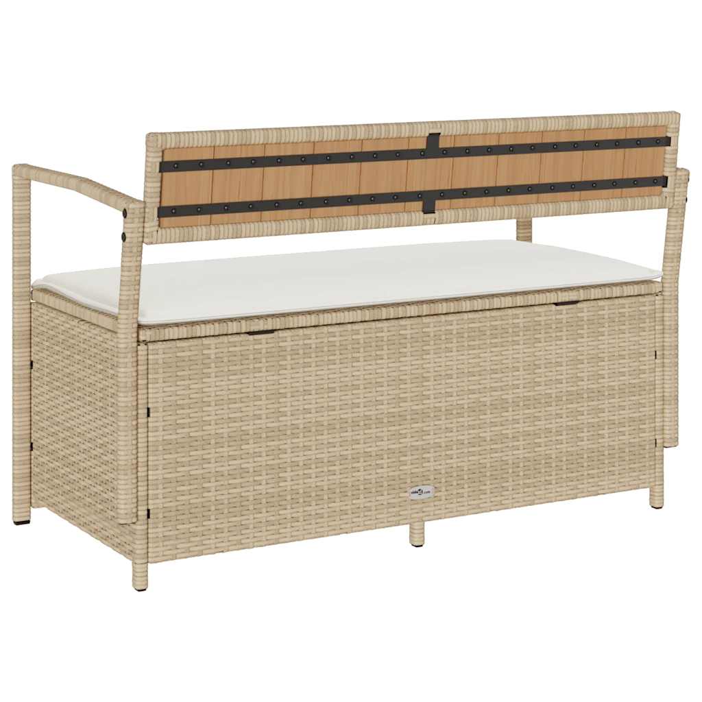 Tuinbank Met Kussen Polyrotan Beige En Crèmewit