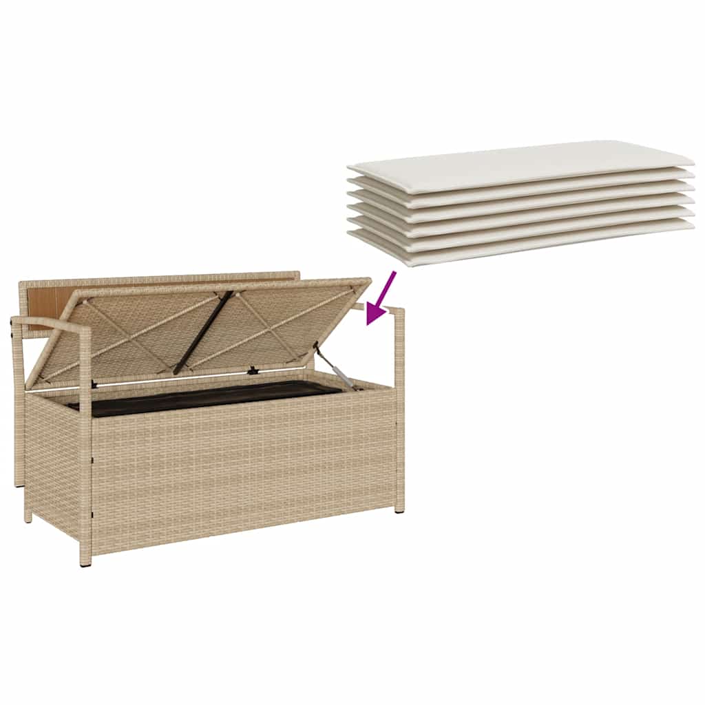 Tuinbank Met Kussen Polyrotan Beige En Crèmewit