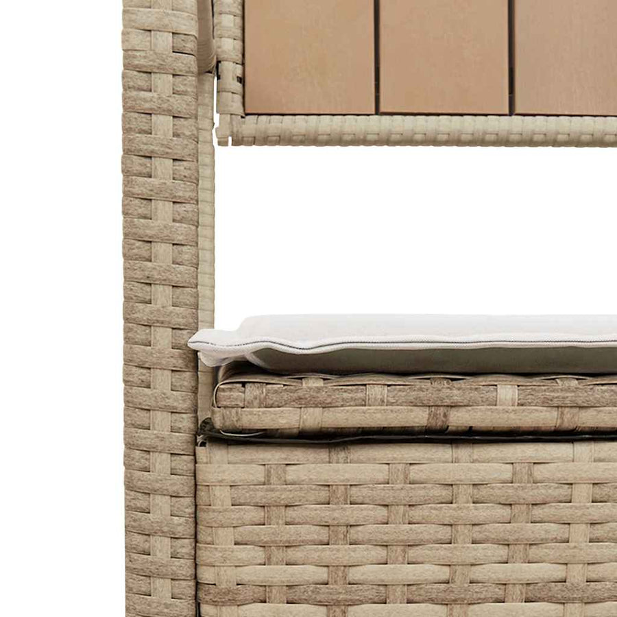 Tuinbank Met Kussen Polyrotan Beige En Crèmewit