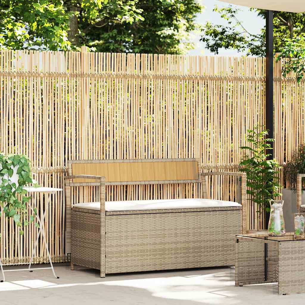 Tuinbank Met Kussen Polyrotan Beige En Crèmewit