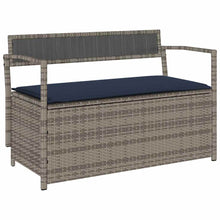 Tuinbank Met Kussen, Polyrotan Grijs En Marineblauw