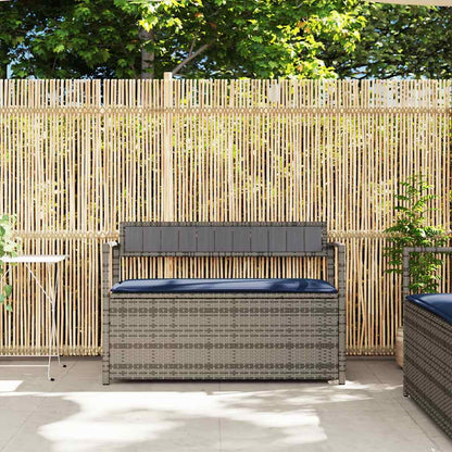 Tuinbank Met Kussen, Polyrotan Grijs En Marineblauw