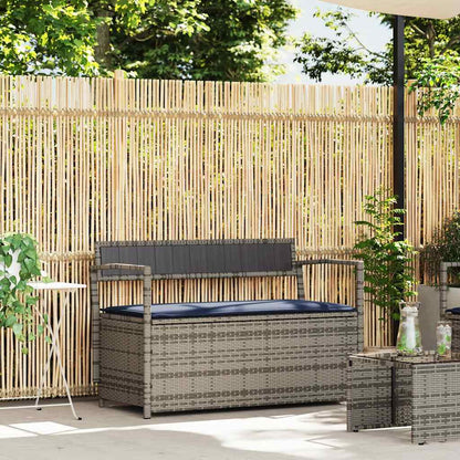 Tuinbank Met Kussen, Polyrotan Grijs En Marineblauw