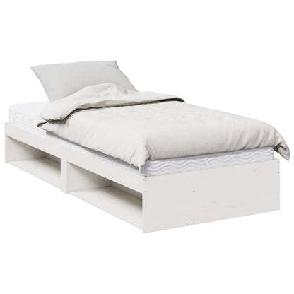 Slaapbank met matras 100x200 cm massief grenenhout wit