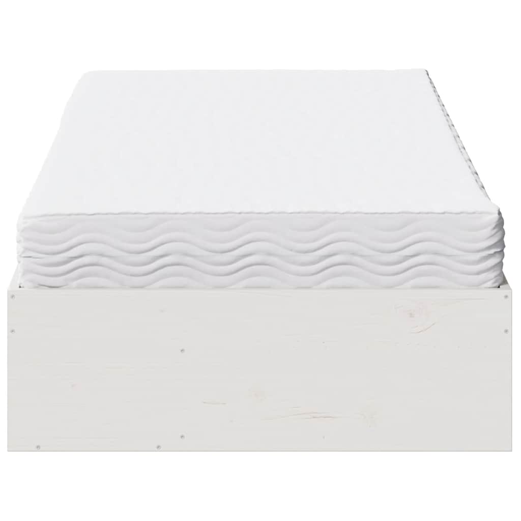 Slaapbank met matras 100x200 cm massief grenenhout wit