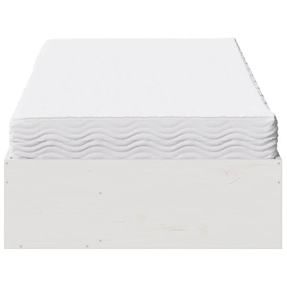 Slaapbank met matras 100x200 cm massief grenenhout wit