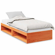 Bedbank 100x200 cm massief grenenhout wasbruin