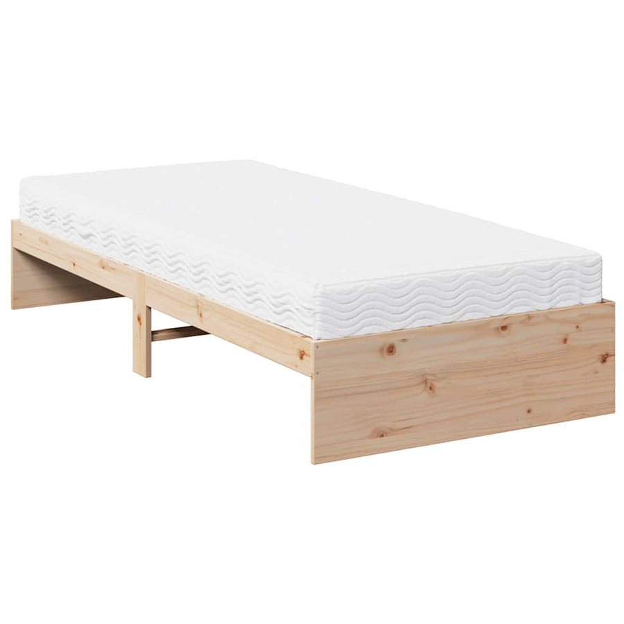 Slaapbank met matras 90x200 cm massief grenenhout