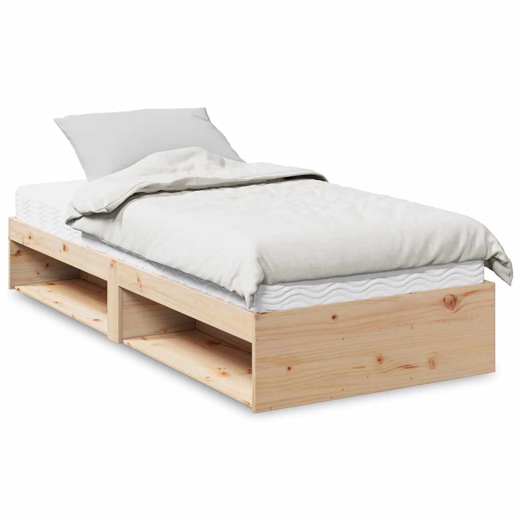 Slaapbank met matras 90x190 cm massief grenenhout