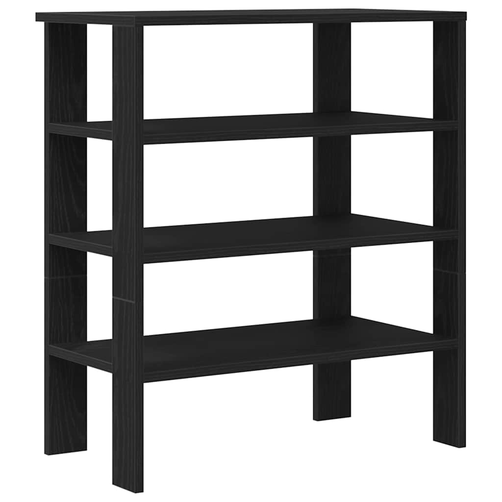 Schoenenrek 61x32x70 cm bewerkt hout zwart
