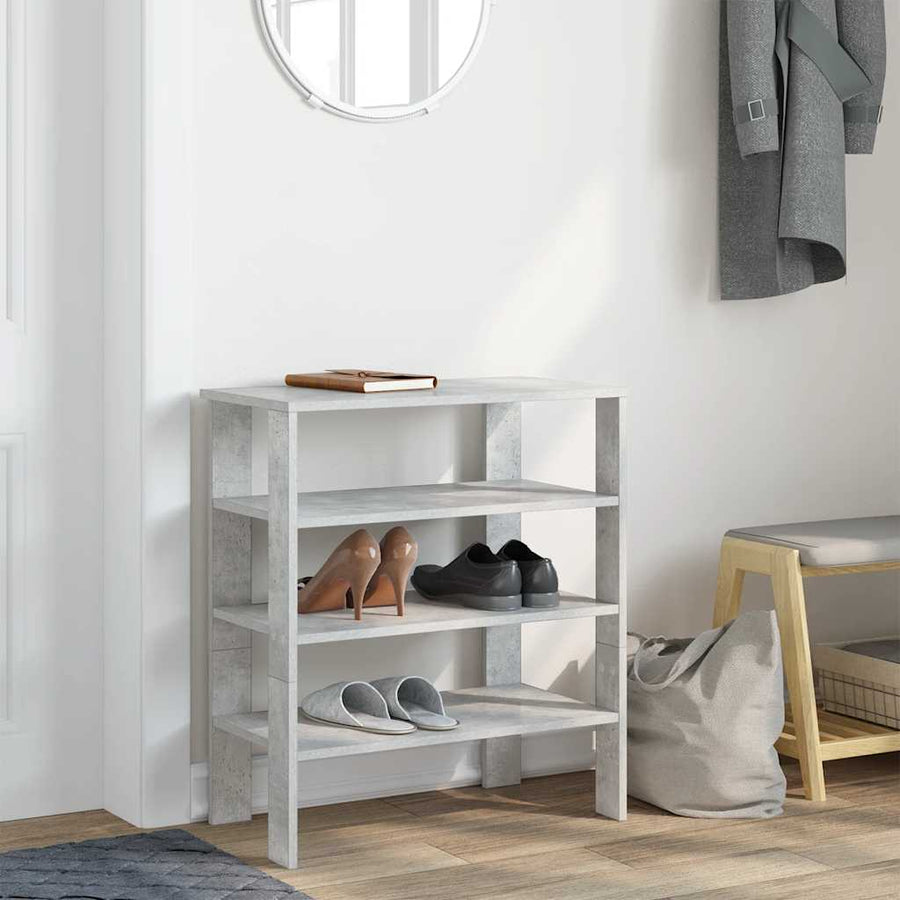 Schoenenrek 61x32x70 cm bewerkt hout betongrijs