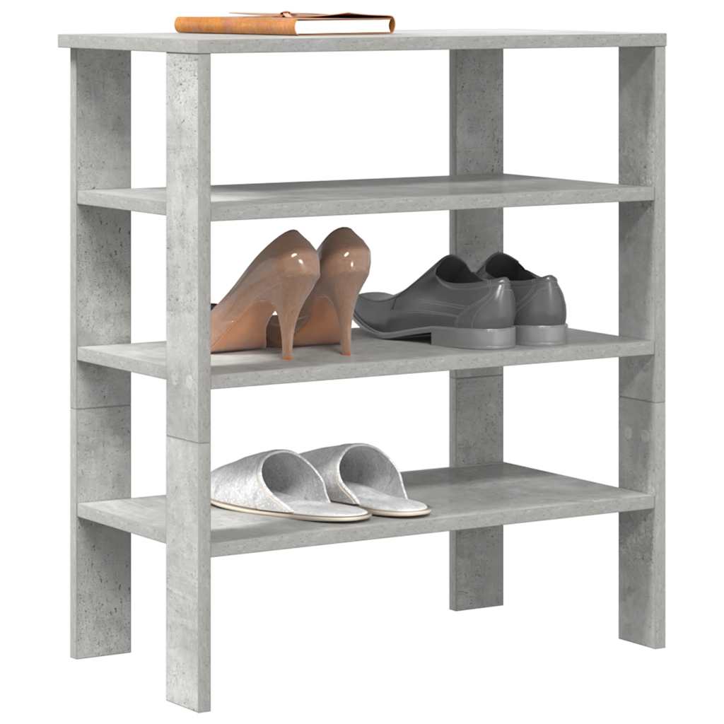Schoenenrek 61x32x70 cm bewerkt hout betongrijs
