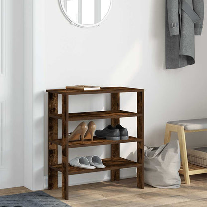 Schoenenrek 61x32x70 cm bewerkt hout gerookt eikenkleurig