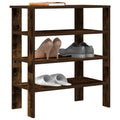 Schoenenrek 61x32x70 cm bewerkt hout gerookt eikenkleurig