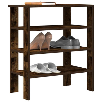 Schoenenrek 61x32x70 cm bewerkt hout gerookt eikenkleurig