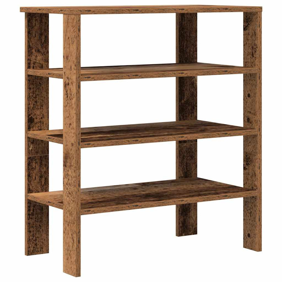 Schoenenrek 61x32x70 cm bewerkt hout oud houtkleurig